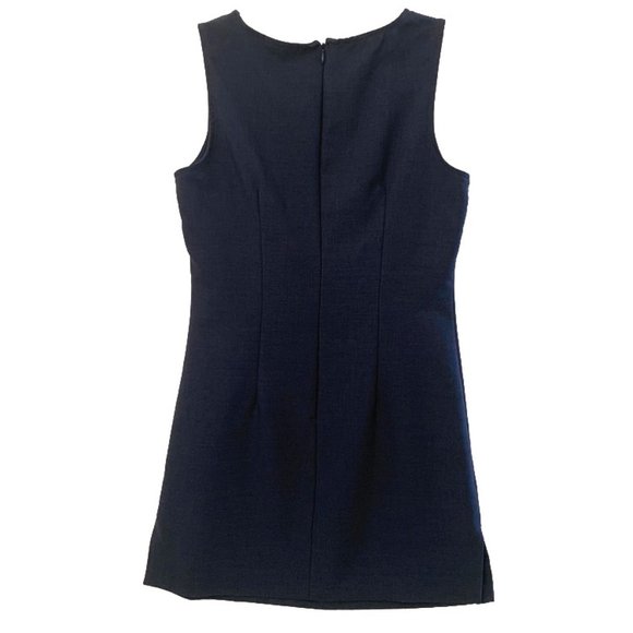 Rampage Dress Navy with Velvet Trim Fitted - Picture 2 of 8